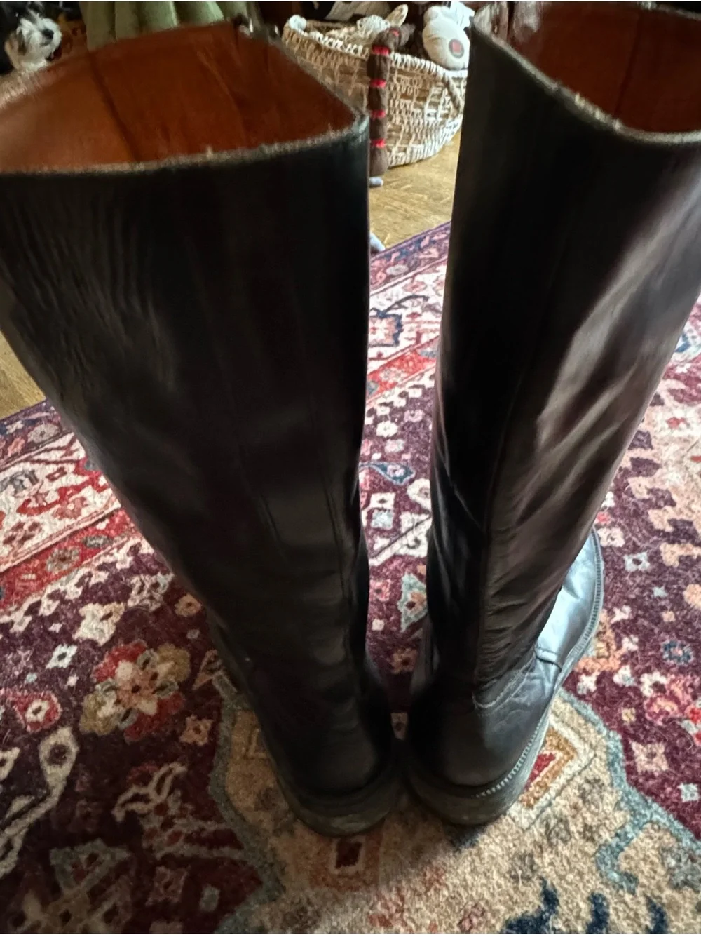 J. Crew Black Leather Vintage Campus Boots, made in Italy